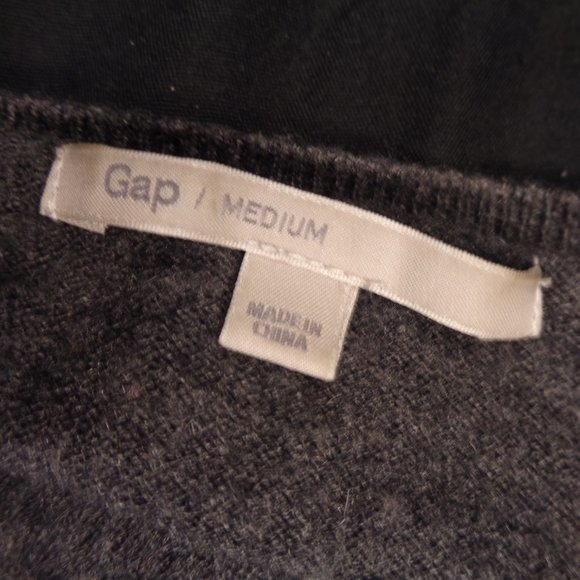 Gap Charcoal Grey Sofie Wool Blend Open Round Neck - Picture 7 of 8